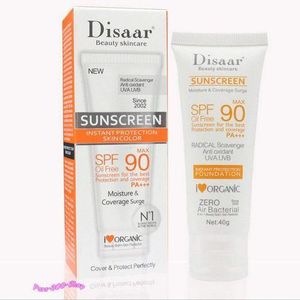 Disaar Écran solaire pour le visage et le corps, beauté, soins de la peau Spf Max 90, anti-radicalaire sans huile UVA / UVB, 40 g, écran solaire