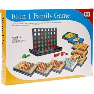 Jeu familial 10 en 1 - Jeux de société pour enfants - Bingo, échecs et dames, serpent et échelles, Ludo, backgammon,9 hommes Morris,Tic Tac