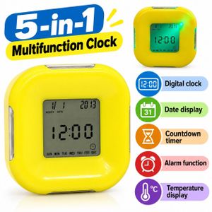 Réveil Numérique Multifonction 5-en-1 – Horloge, Alarme, Date, Température et Minuterie  