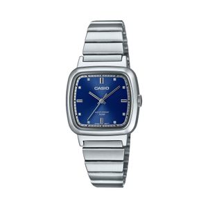 Casio Montre classique au fond bleu pour femmes - Etanche 50m - Tout en acier inoxydable - LTP-B140D-2AV