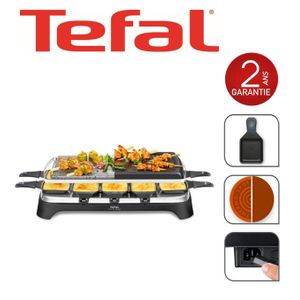 Tefal RACLETTE COLORMANIA GRILL PLANCHA 6 COUPELLES ROUGE RE12A512 à prix  pas cher