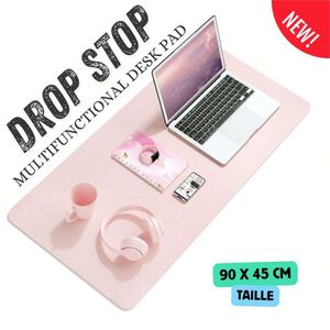 Drop Stop Tapis De Bureau Antidérapant, Tapis De Souris, Protecteur De Table De Bureau Pvc Imperméable, Ultra Mince Grand Tampon De Bureau, Tapis D'écriture De Bureau Pour Ordinateur Portable Facile À Nettoyer Pour Le Travail De Bureau/maison/décoration – ( Rose )