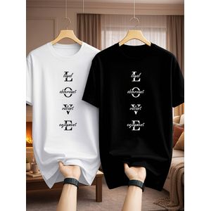 Un ensemble de deux t-shirts à col rond imprimés pour hommes, essentiels pour un look décontracté facile et stylé ! Subtilement élégant ! Parfait pour un style décontracté.