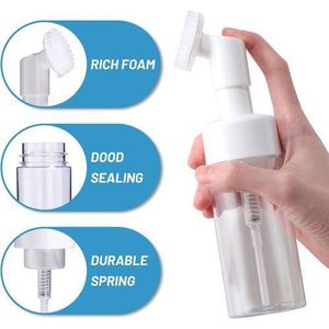 Pompe à Mousse avec Brosse Intégrée, Flacon Vide Rechargeable