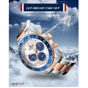 Naviforce Montre de Luxe Original analogique à quartz d'acier de mode pour homme chic