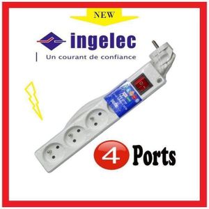Rallonge // Multi-prises // Bloc 4 prises avec Protection enfants // Ingelec