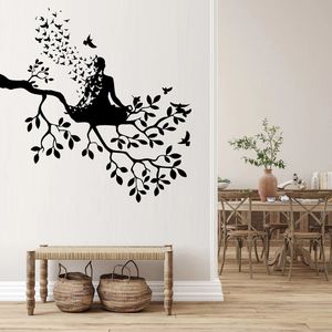 Décor de murs muraux d'arbre et d'oiseaux volants Maroc