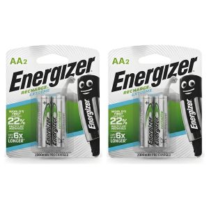 Energizer Lot de 2 - Piles Rechargeables AA Recharge Extreme - Haute Performance - Lot de 2