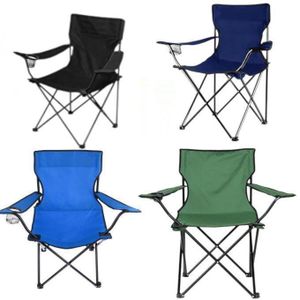Chaise de camping pliante avec accoudoirs et sac de transport