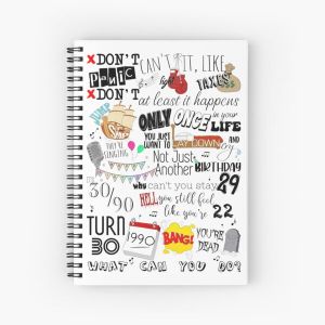 30/90! Tick Tick Boom Quote/Lyrics Spiral Notebook Bloc note