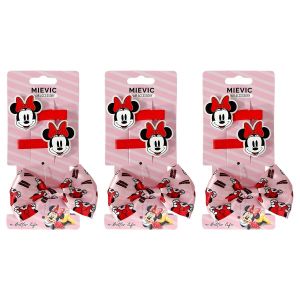 MIEVIC Lot de 3 - Barrettes et Bandeau Minnie Mouse - Accessoires Cheveux Thème Disney - Pour Filles - Lot de 3 Pièces
