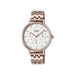 Casio SHE-4541CG-7AU - Sheen Collection - Minimaliste bronzée avec trois cadrans secondaires et verre saphir anti rayures - 