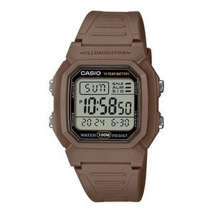 Casio Montre sport robuste et design épuré en resine marron - Autonomie de 10 ans - Etanche 100m - W-800H-5AV