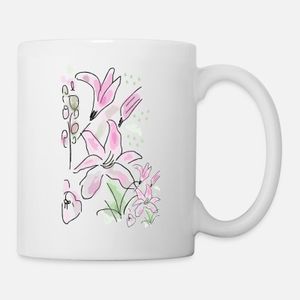 Flowers Mug, Haut Qualité , كأس ,كوب مخصص ,هدية عيد ميلاد