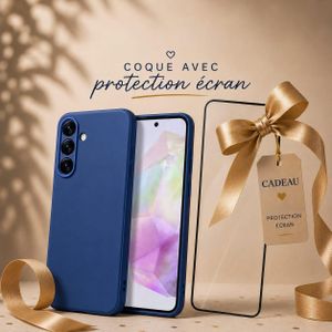 Coque Silicone pour Samsung Galaxy A56 5G avec Protection d'écran en Cadeau – Fine, Antichoc et Anti-Rayures