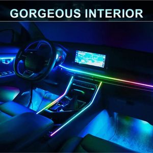 Ensemble 18-en-1 de bandes LED décoratives pour intérieur de voiture