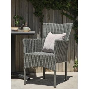 Chaise Empilable - Rotin Synthétique - Pour Jardin & Terrasse - Gris