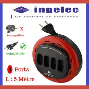 Ingelec رالونج رلونج متعدد المقابس متعدد المآخذ أنجيليك مأخذ تمديد كهرباء 5 متر 4 مقابس جوميا المغرب