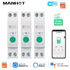 Tuya Disjoncteur intelligent WiFi 1P+N 1-63A avec compteur Kwh, relais temporisé, protection 
