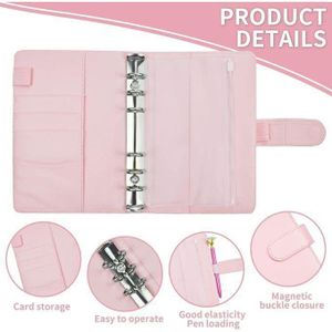 Classeur organisateur budget - MARQUE - A6 - Cuir PU - 6 enveloppes - Léger et pratique