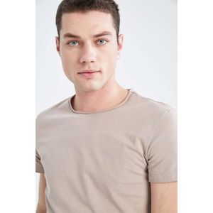 Defacto Homme Slim Manches Courtes T-Shirt - M4790AZ - Brown