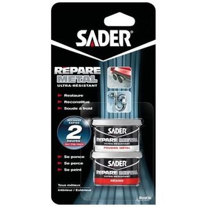 Sader Mastic silicone AB Gris 310 ml à prix pas cher