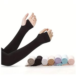 manchons anti-UV protecteurs contre le soleil en soie de glace d'été pour femmes - fins, élastiques et respirants pour le cyclisme en extérieur et la protection solaire, conviennent pour le cyclisme et la conduite de moto