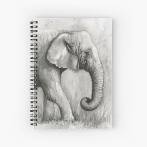 Elephant Watercolor Spiral Notebook Bloc note