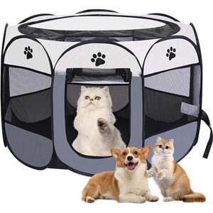 Parc Pliable pour Chien et Chat – Enclos Portable avec Filet Respirant