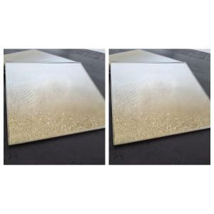 Sous-verres - Miroir Pailleté - Décoration de Table - Doré 10 Cm - Lot de 2