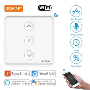 Interrupteur de rideau intelligent Wifi,  interrupteur à bouton-poussoir pour rideaux, application Tuya Smart Life, contrôle pourcentage, fonctionne avec l'assistant domestique Alexa