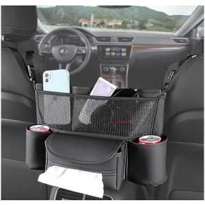 Organisateur de Voiture Multifonction avec Porte-Gobelets et Compartiments de Rangement – Accessoire Pratique pour Siège Arrière 