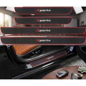 Plaques de Seuil de Porte Voiture 3D Fibre de Carbone – Lot de 4 Autocollants Protecteurs Anti-Rayures en PVC Souple