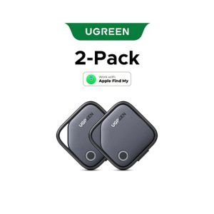 Ugreen Lot de 2 Smart Tag Bluetooth Item Finder USB C Batterie rechargeable Dernier traqueur de 1 an pour Apple Find My (iOS uniquement)