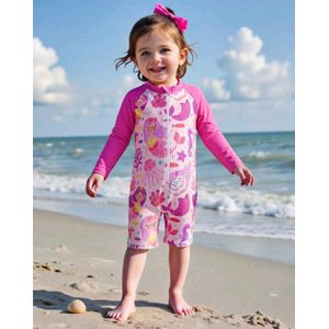 Combinaison de Natation Anti-UV pour Fille : Motif Sirène Adorable et Protection Solaire