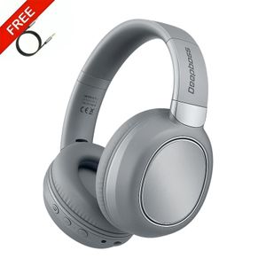 Deep Bass Casque bluetooth DeepBass R20 GRIS Original + Câble auxiliaire Gratuit