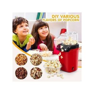 Popcorn Maker, Appareils à popcorn rapide de 1200W faisant une machine, Popper pop-corn à air chaud avec conception à large bouche, sans huile et sans BPA, pour les petites fêtes à la maison