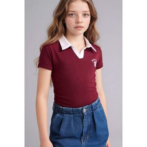 Defacto تيشيرت بولو نص كم بطبعة شعار سليم فيت بياقة بولو