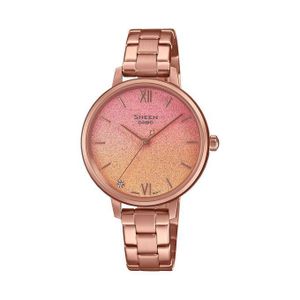 Casio SHE-4548PG-4A - Cadran dégradé inspiré du coucher du soleil avec or rose et verre saphire anti rayures - WR 50m - 