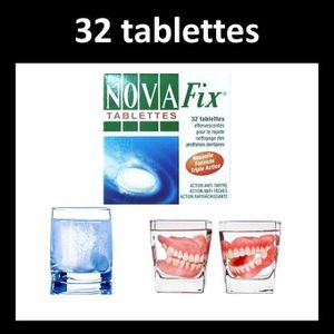 NOVAFIX Tablettes effervescentes pour le nettoyage rapide des prothèses dentaires