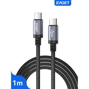 Eaget Câble de charge rapide  60W Type-C vers Type-C, cordon de synchronisation de données tressé, compatible avec la série iPhone 15, Xiaomi, Google, ordinateur portable, tablette