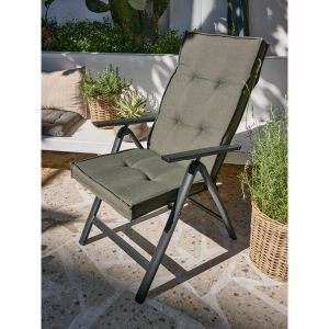 Coussin de Jardin - Confortable et Durable - Pour Chaise Inclinable - Vert Olive Foncé