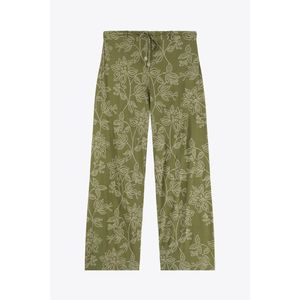 Marwa Pantalon Imprimé À Lacets - Kaki Puff
