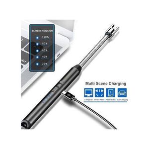 Briquet Électrique Rechargeable USB Type-C – Allume-Bougie Flexible à 360° Sans Flamme