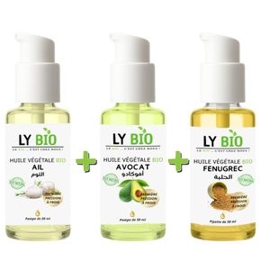 LY BIO PACK HUILE AIL 50ML - POMPE + HUILE AVOCAT 50ml - POMPE + HUILE FENUGREC 50ML - POMPE