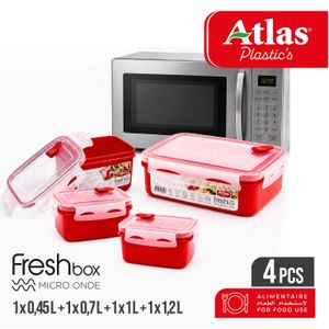 Atlas Plastics Pack 4 Fresh Box Microwave Atlas