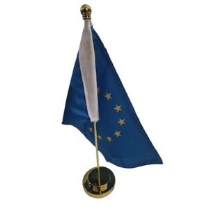 drapeau de l'union européenne pour table et bureau avec mât 32 cm