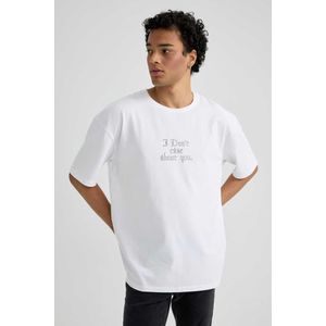 Defacto Homme Oversize Manches Courtes T-Shirt - B3783AX - White