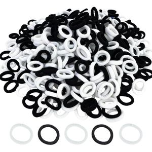 Lot de élastiques à cheveux pour bébés, enfants et petites filles, élastiques noir blanc, sans danger pour les cheveux, parfaits pour les queues de cheval et les couettes.