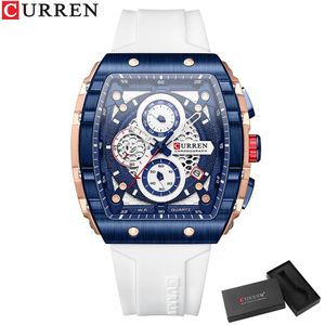 Curren Top marque hommes montres de luxe carré Quartz montre-bracelet étanche
